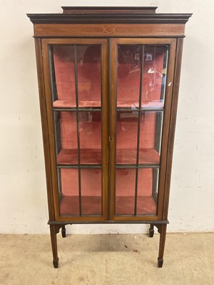 Lot 536 - An inlaid Edwardian glazed display cabinet...
