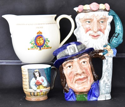 Lot 492 - ROYAL DOULTON; two large character jugs, D6548...