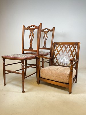 Lot 535 - A French child's chair and a pair of French...