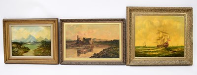Lot 646 - T. F. DANIELS; oil on canvas, three-masted...