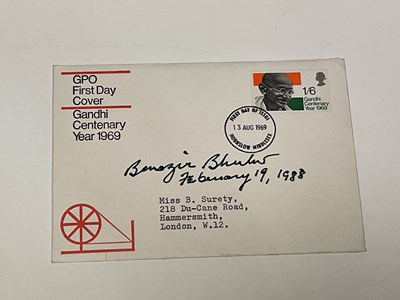 Lot 2264 - BENAZIR BHUTTO; a first day cover bearing the...