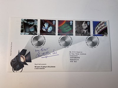Lot 2197 - CHRISTOPHER LEE; a first day cover bearing the...