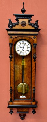 Lot 1484 - A walnut Vienna type regulator wall clock,...