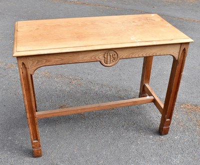 Lot 1719 - A pitch pine altar table