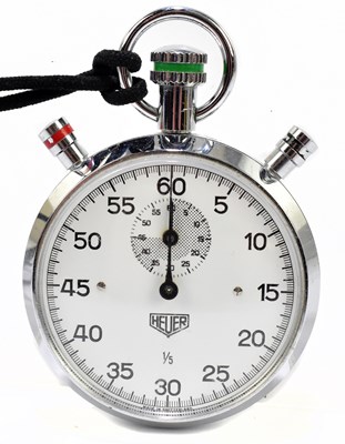 Lot 1296 - HEUER; a chrome stop watch
