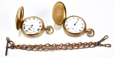 Lot 1300 - THOMAS RUSSELL & SON LIVERPOOL; a crown wind gold plated full hunter pocket watch