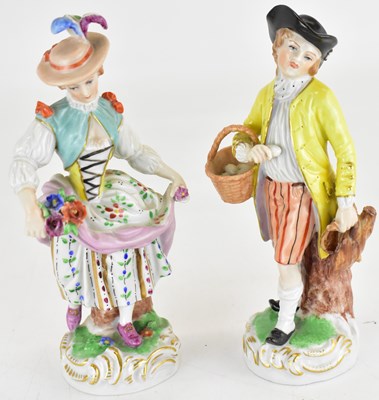 Lot 556 - DRESDEN; a pair of late 19th century figures,...