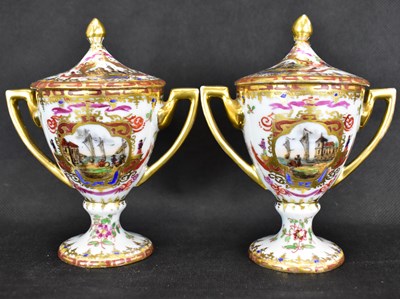 Lot 507 - ROYAL VIENNA; a pair of 19th century vases of...