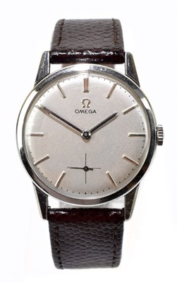 Lot 1309 - OMEGA; a gentleman's stainless steel wristwatch