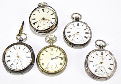 Lot 1286 - Two hallmarked silver key wind open faced pocket watches