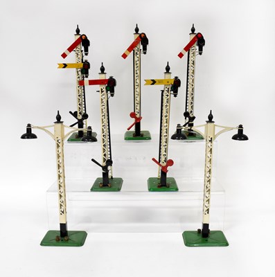 Lot 377 - HORNBY; seven O gauge electrical lighting...