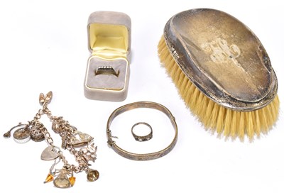 Lot 1189 - A hallmarked silver back clothes brush