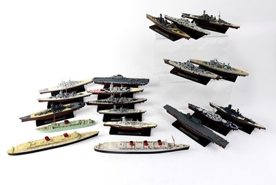 Lot 355 - A quantity of diecast model ships, some in...