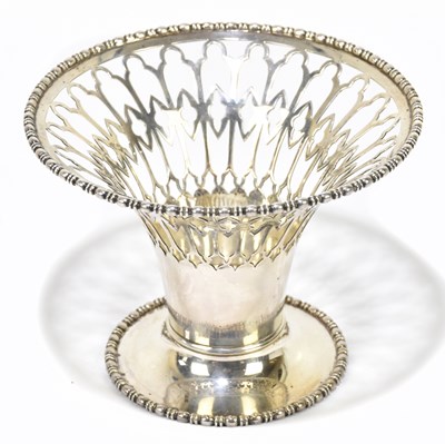 Lot 1112 - MARTIN, HALL & CO; a George V hallmarked silver flared vase