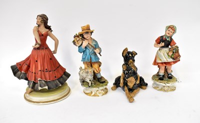Lot 559 - CAPODIMONTE; three figures comprising a...