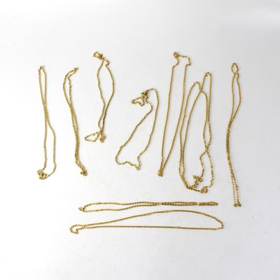 Lot 1262 - Ten large gold-plated necklaces (10).
