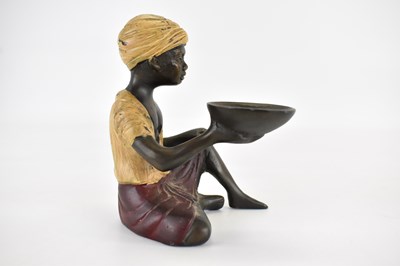 Lot 590 - A 19th century cold painted bronze figure of...