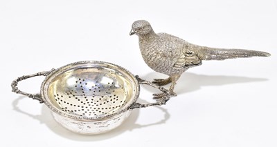 Lot 1111 - WILLIAM COMYNS & SONS LTD; a Elizabeth II hallmarked silver model of a pheasant