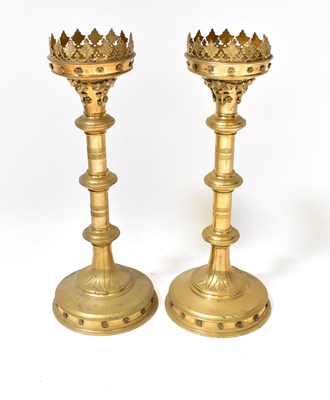 Lot 464 - A pair of 19th century gilt brass...