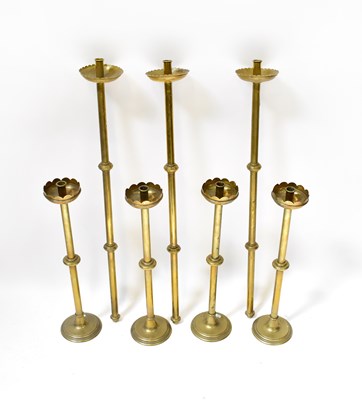 Lot 465 - Four matching late 19th century brass...