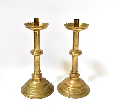 Lot 463 - A pair of 19th century ecclesiastical brass...