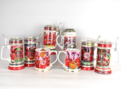 Lot 740 - MANCHESTER UNITED; six collectible ceramic...