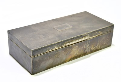 Lot 1158 - A George V hallmarked silver cigarette box,...