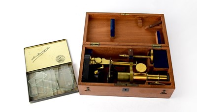 Lot 458 - A. FRANKS OPTICIAN, MANCHESTER; A cased brass...