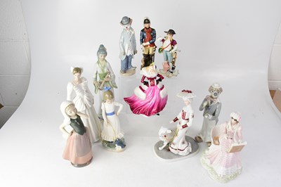 Lot 535 - Eleven ceramic figures to include a Nao Dutch...