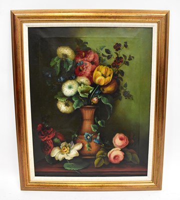 Lot 638 - EDWIN STEELE (1837-1898); oil on canvas, still...