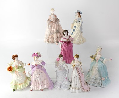 Lot 561 - COALPORT; eight figures of ladies comprising, '...
