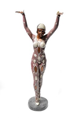 Lot 594 - AFTER DEMETRE CHIPARUS; an Art Deco bronzed...