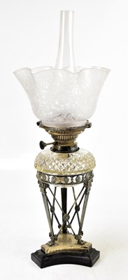 Lot 1536 - M & S; an Edward VII hallmarked silver oil lamp