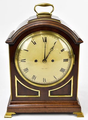 Lot 1480 - A 19th century brass bound mahogany bracket clock