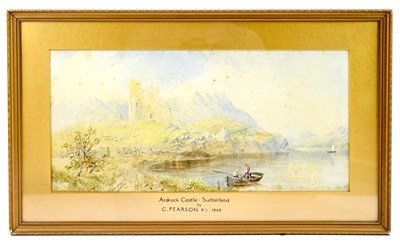 Lot 725 - C PEARSON; watercolour, 'Adrock Castle,...