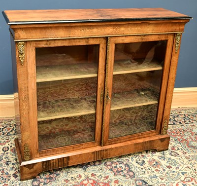 Lot 1537 - A Victorian walnut inlaid and ebonised two...