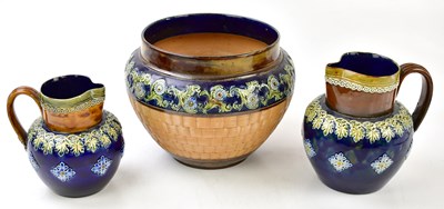 Lot 1335 - DOULTON LAMBETH; a large stoneware jardinière,...