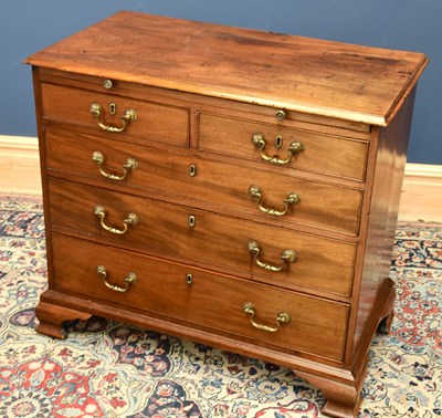 Lot 1545 - A George III mahogany chest of two short and...