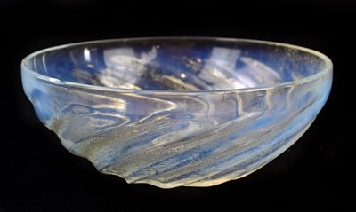 Lot 1442 - LALIQUE; an opaque glass bowl decorated in the...