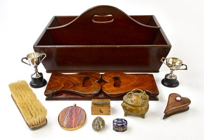 Lot 1014 - A George III mahogany two division cutlery...