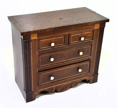 Lot 1026A - A 19th century oak, mahogany crossbanded and...