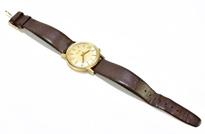 Lot 2192 - BULOVA; a gentleman's 9ct gold wristwatch, the...