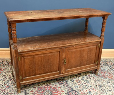 Lot 1549 - A large late Victorian oak buffet with...
