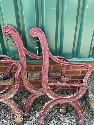 Lot 572 - A pair of bench ends by Maidenhead Ironworks...