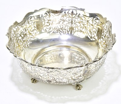 Lot 1262 - A George V hallmarked and pierced silver...