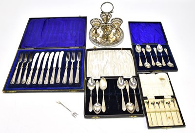 Lot 1219 - A cased set of six George V hallmarked silver...