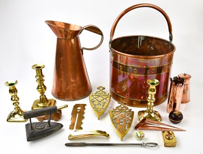 Lot 1156 - A small quantity of copper and brass to...
