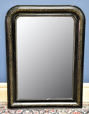 Lot 1550 - A Victorian ebonised overmantel mirror of...