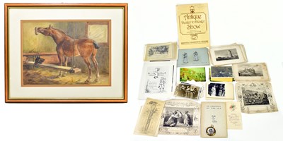 Lot 720 - AGNES GLADYS HOLMAN; watercolour, horse in...