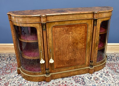 Lot 1530 - A 19th century walnut and inlaid credenza,...